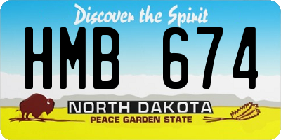 ND license plate HMB674