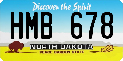 ND license plate HMB678