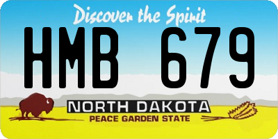 ND license plate HMB679