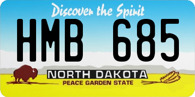 ND license plate HMB685