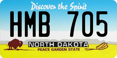 ND license plate HMB705
