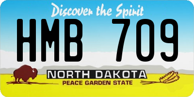 ND license plate HMB709