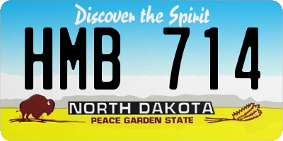 ND license plate HMB714