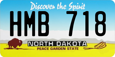 ND license plate HMB718
