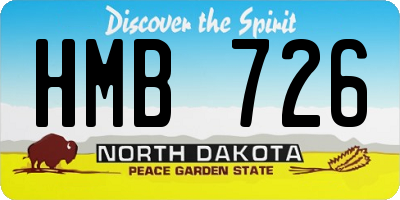 ND license plate HMB726