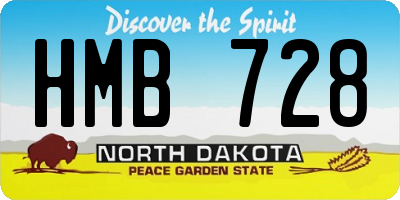 ND license plate HMB728