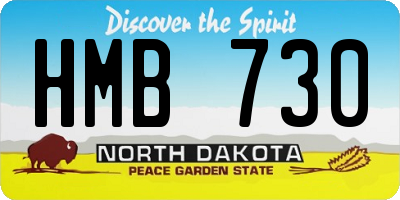 ND license plate HMB730