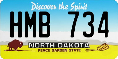 ND license plate HMB734