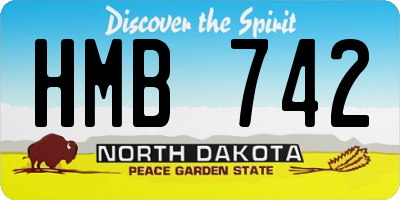 ND license plate HMB742