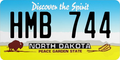 ND license plate HMB744