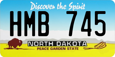 ND license plate HMB745