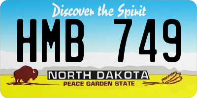 ND license plate HMB749