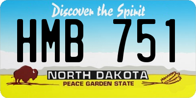 ND license plate HMB751