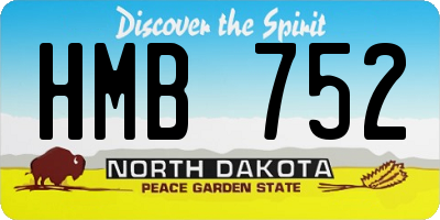 ND license plate HMB752