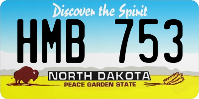 ND license plate HMB753