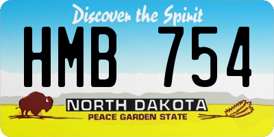 ND license plate HMB754