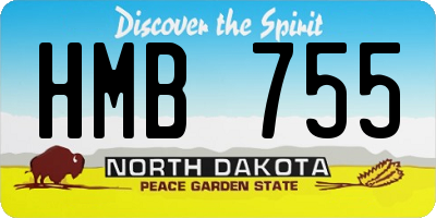 ND license plate HMB755