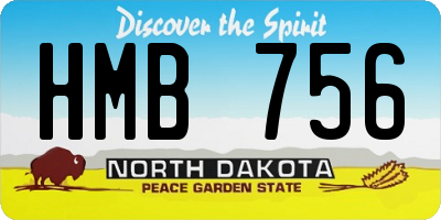 ND license plate HMB756