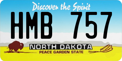 ND license plate HMB757