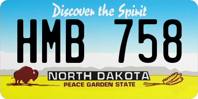 ND license plate HMB758