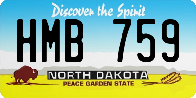 ND license plate HMB759