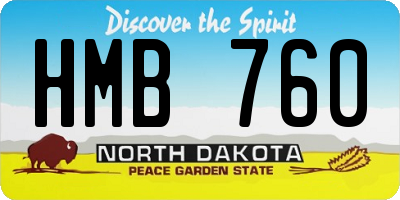 ND license plate HMB760