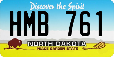 ND license plate HMB761