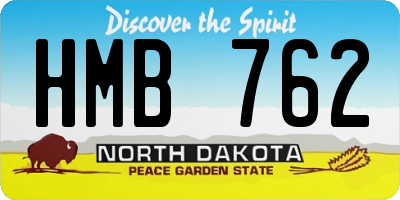 ND license plate HMB762