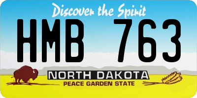 ND license plate HMB763