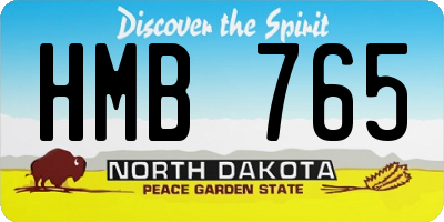 ND license plate HMB765