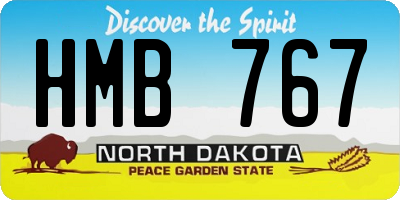 ND license plate HMB767