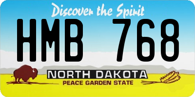 ND license plate HMB768
