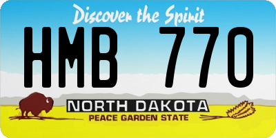 ND license plate HMB770
