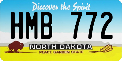 ND license plate HMB772