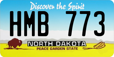 ND license plate HMB773