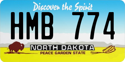 ND license plate HMB774