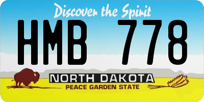 ND license plate HMB778