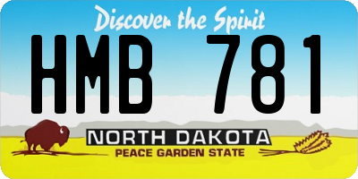 ND license plate HMB781