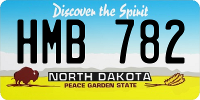 ND license plate HMB782