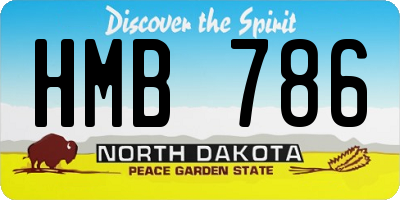 ND license plate HMB786