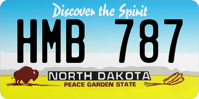 ND license plate HMB787