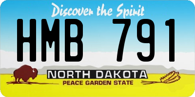 ND license plate HMB791