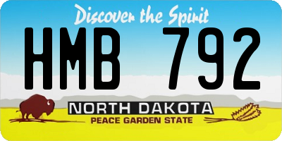 ND license plate HMB792