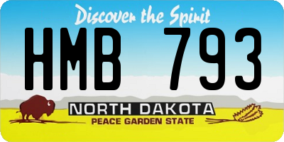 ND license plate HMB793
