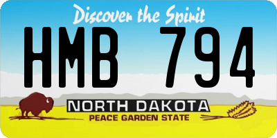 ND license plate HMB794
