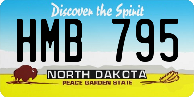 ND license plate HMB795