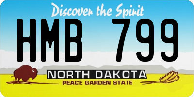 ND license plate HMB799