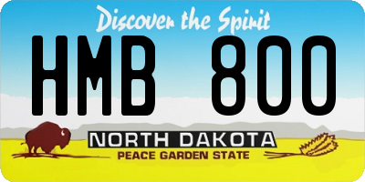 ND license plate HMB800