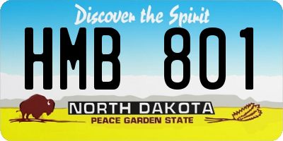 ND license plate HMB801
