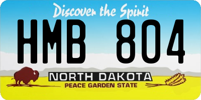 ND license plate HMB804
